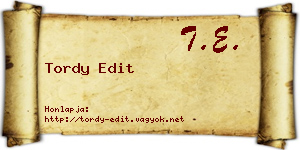 Tordy Edit névjegykártya
